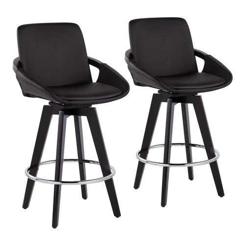 Cosmo Swivel Fixed-height Counter Stool - Set Of 2